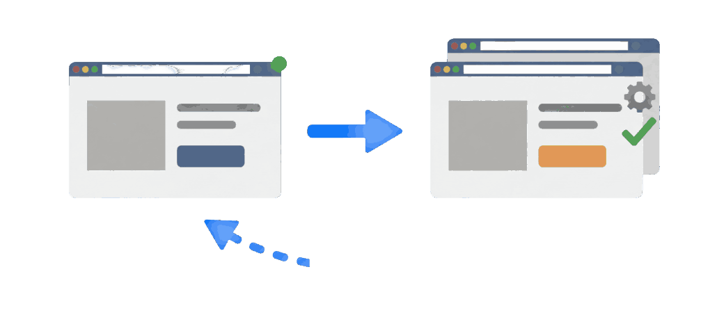 Illustratie van een WordPress-site die wordt getest en geoptimaliseerd